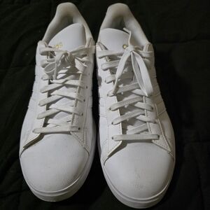 Adidas Grand Court 2.0 White Gold Sneaker Women's 11 / Men's 9.5 Leather GW9213